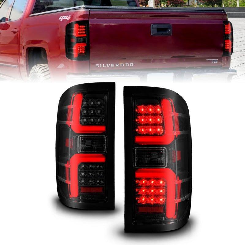 ANZO 15-19 Chevrolet Silverado 2500 HD/3500 HD LED Taillight w/ Sequential Black Housing/Smoke Lens - SMINKpower Performance Parts ANZ311451 ANZO