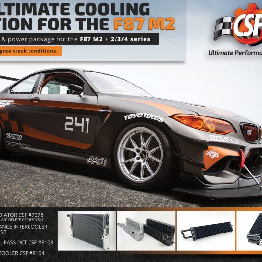 CSF 15-18 BMW M2 (F87) Race-Spec Oil Cooler-Oil Coolers-CSF-CSF8104-SMINKpower Performance Parts