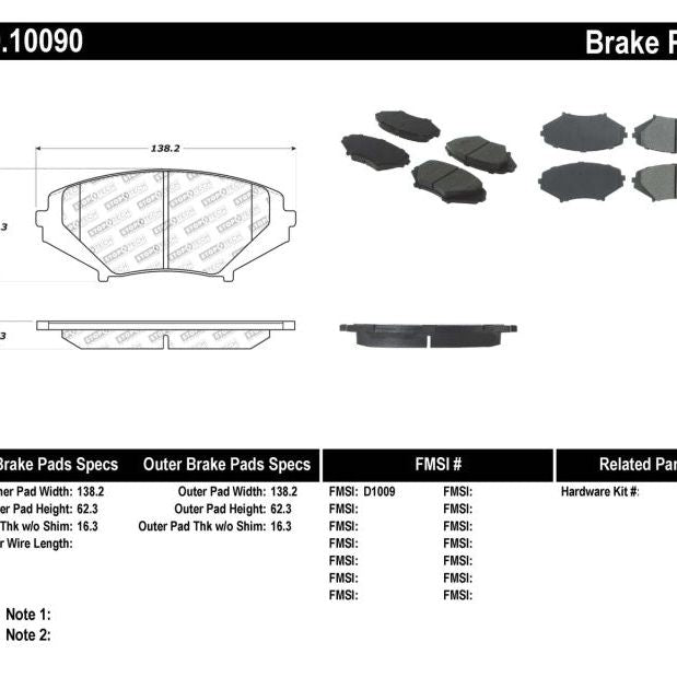 StopTech Performance 04-07 RX-8 Front Pads-Brake Pads - Performance-Stoptech-STO309.10090-SMINKpower Performance Parts