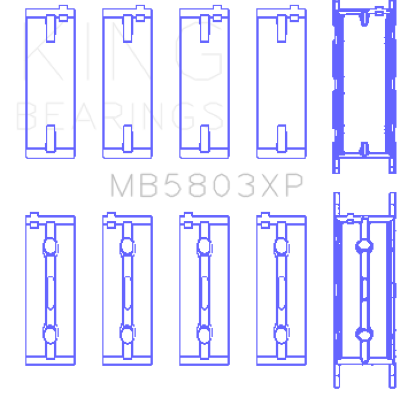 King BMW S65B40A Crankshaft Main Bearings Set of 5-Bearings-King Engine Bearings-KINGMB5803XP-SMINKpower Performance Parts