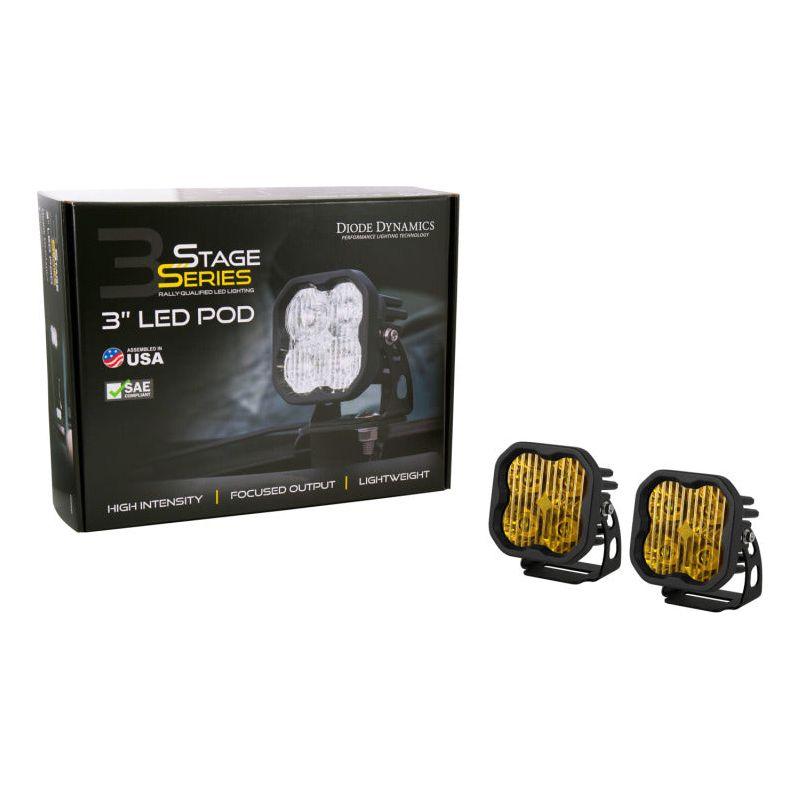 Diode Dynamics SS3 LED Pod Sport - Yellow SAE Fog Standard (Pair) - SMINKpower Performance Parts DIODD6126P Diode Dynamics