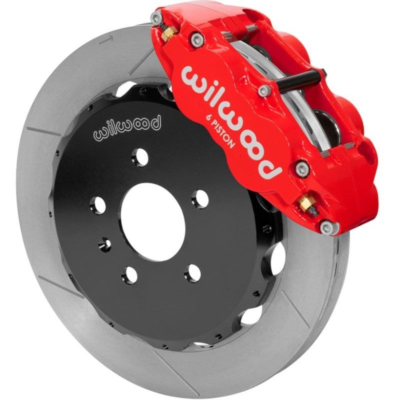 Wilwood 03-08 Audi A4 Forged Narrow Superlite 6R Front Big Brake Kit 12.88in (Red) w/ Lines - SMINKpower Performance Parts WIL140-14487-R Wilwood