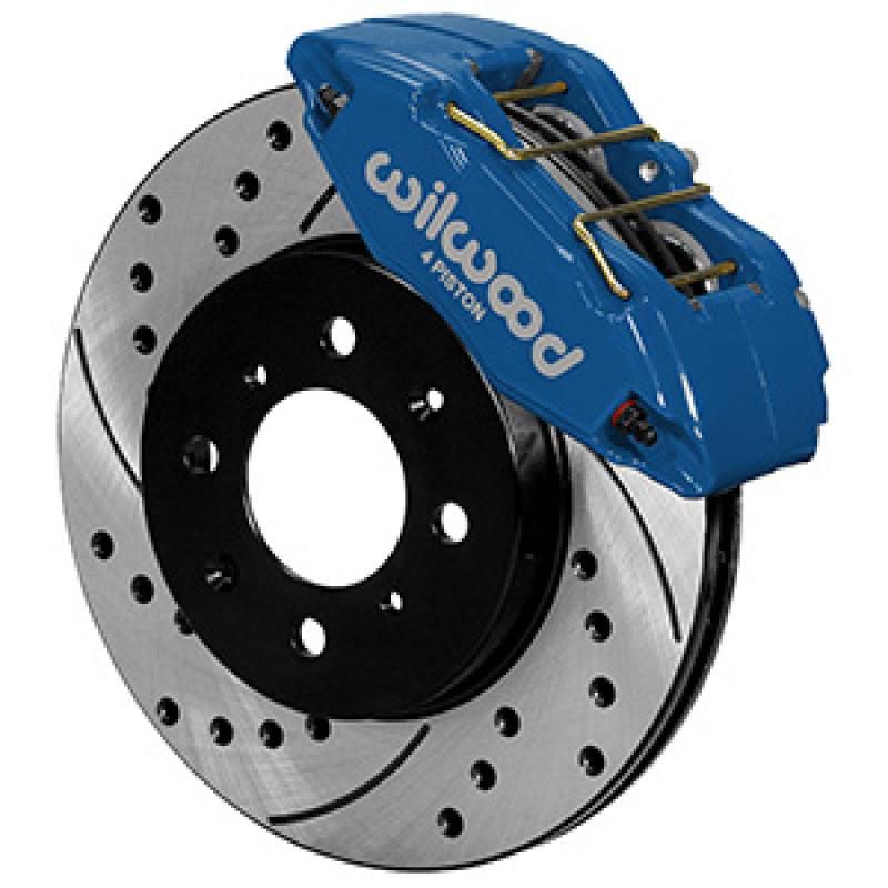 Wilwood DPHA Front Caliper & Rotor Kit Drilled Honda / Acura w/ 262mm OE Rotor - Competition Blue - SMINKpower Performance Parts WIL140-12996-DCB Wilwood