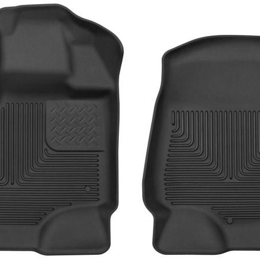 Husky Liners 2017 Ford Super Duty (Crew Cab / Super Cab) WeatherBeater Black Front Floor Liners-Floor Mats - Rubber-Husky Liners-HSL13301-SMINKpower Performance Parts