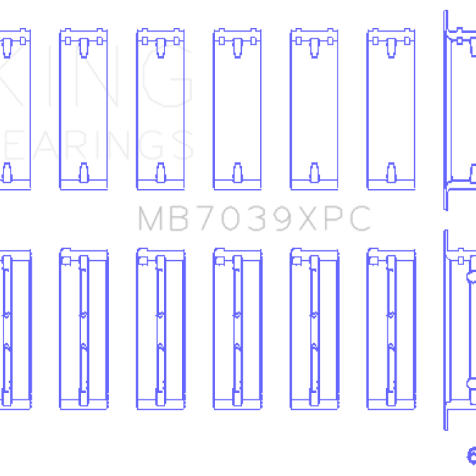King BMW M20/M50 2.0L/2.5L/2.7L Crankshaft Main Bearings Set - 7 Pairs Coated - SMINKpower Performance Parts KINGMB7039XPC King Engine Bearings