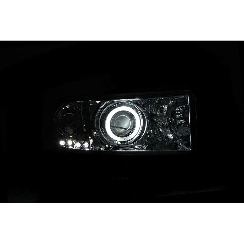 ANZO 1994-2001 Dodge Ram Projector Headlights w/ Halo Chrome-Headlights-ANZO-ANZ111056-SMINKpower Performance Parts