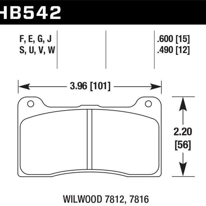 Hawk Wilwood (7812/7816) ER-1 Motorsports Brake Pad Set - SMINKpower Performance Parts HAWKHB542D.600 Hawk Performance