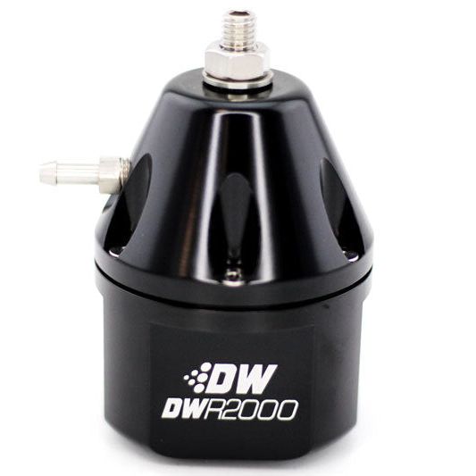 DeatschWerks DWR2000 Adjustable Fuel Pressure Regulator - Black-Fuel Pressure Regulators-DeatschWerks-DWK6-2000-FRB-SMINKpower Performance Parts