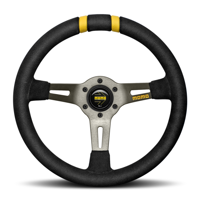 Momo MODDRIFT Steering Wheel 330 mm -  Black Suede/Anth Spokes/2 Stripes - momo-moddrift-steering-wheel-330-mm-black-suede-anth-spokes-2-stripes