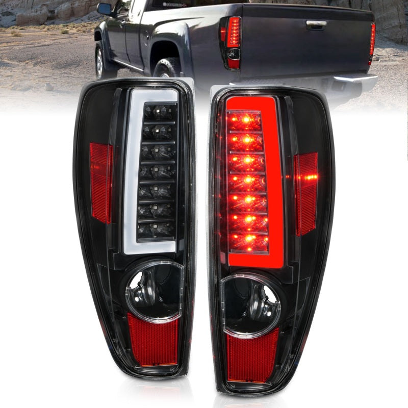 ANZO 2004-2012 Chevrolet Colorado/ GMC Canyon LED Tail Lights w/ Light Bar Black Housing-Tail Lights-ANZO-ANZ311382-SMINKpower Performance Parts