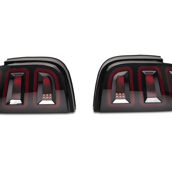 Raxiom 96-98 Ford Mustang Icon LED Tail Lights- Black Housing (Smoked Lens) - SMINKpower Performance Parts RAX389876 Raxiom