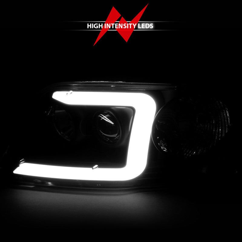 ANZO 1997-2003 Ford F-150 Projector Headlights w/ Light Bar Black Housing - SMINKpower Performance Parts ANZ111503 ANZO