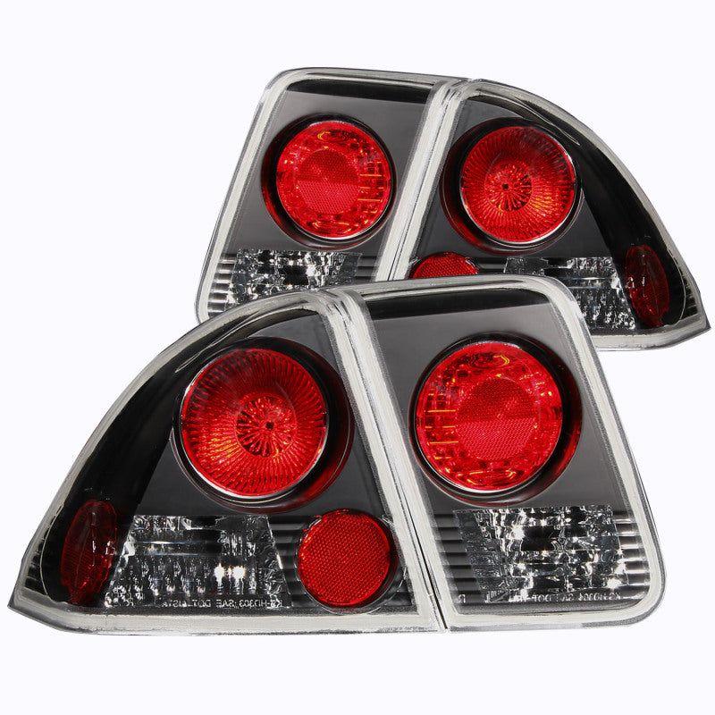 ANZO 2001-2004 Honda Civic Taillights Black-Tail Lights-ANZO-ANZ221048-SMINKpower Performance Parts