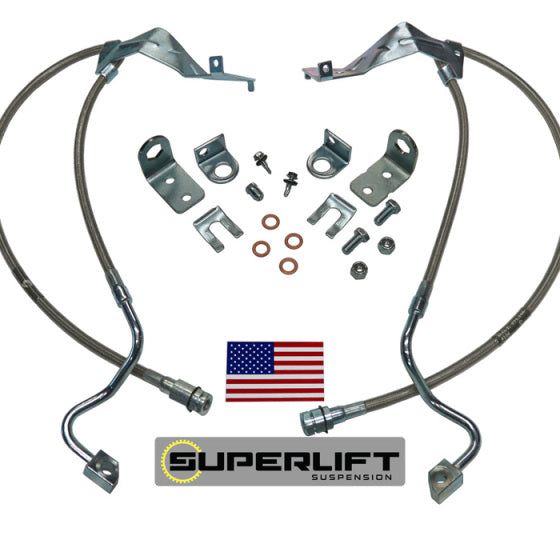 Superlift 05-07 Ford F-250/F-350 w/ 4-8in Lift Kit (Pair) Bullet Proof Brake Hoses - SMINKpower Performance Parts SLF91520 Superlift