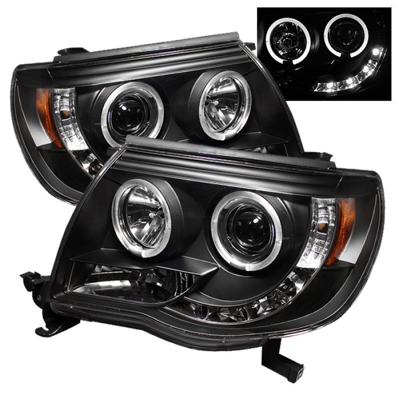 Spyder Toyota Tacoma 05-11 Projector Headlights LED Halo LED Black High H1 Low H1 PRO-YD-TT05-HL-BK-Headlights-SPYDER-SPY5011916-SMINKpower Performance Parts