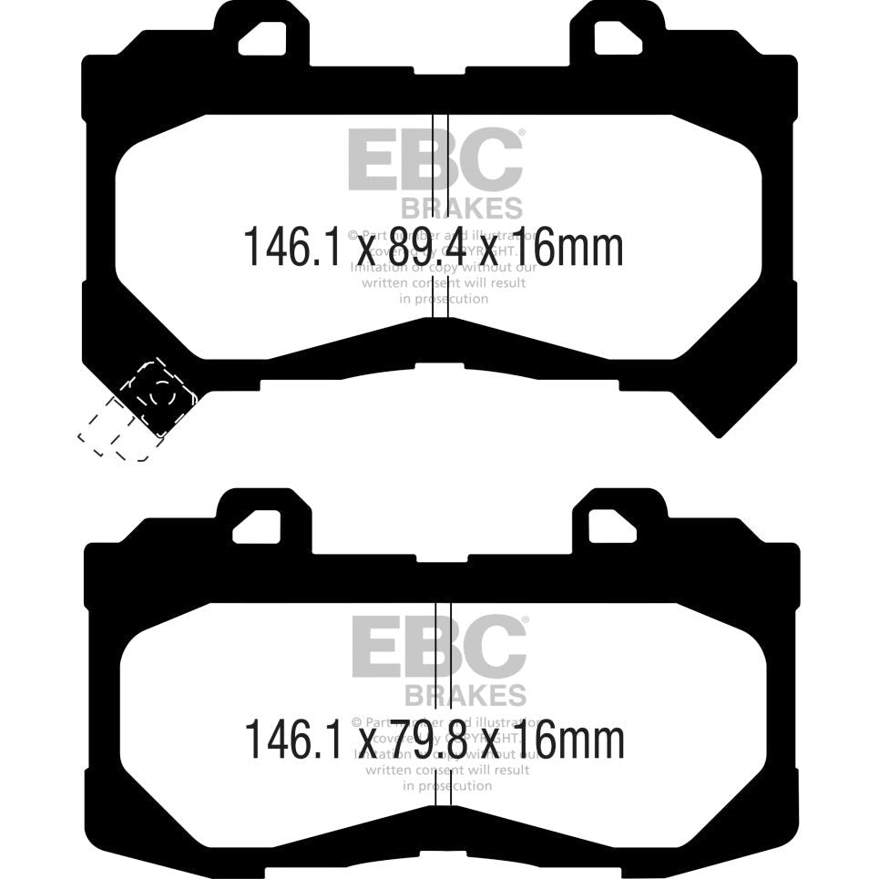 EBC 15+ Chevrolet Colorado 2.5 Yellowstuff Front Brake Pads-Brake Pads - Performance-EBC-EBCDP43044R-SMINKpower Performance Parts