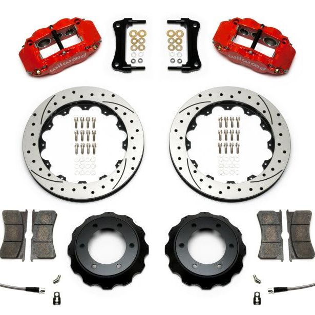 Wilwood Narrow Superlite Red 6R Front Kit 12.88in Drilled Rotor w/ Lines 05-15 Toyota Tacoma - SMINKpower Performance Parts WIL140-14577-DR Wilwood