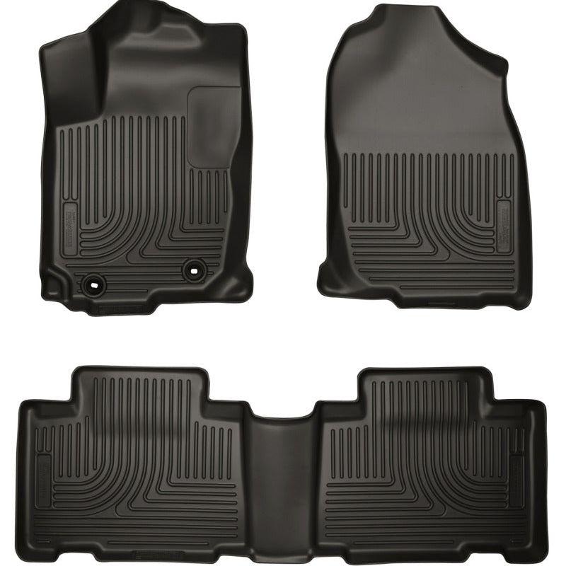 Husky Liners 13 Toyota RAV4 Weatherbeater Black Front & 2nd Seat Floor Liners-Floor Mats - Rubber-Husky Liners-HSL98971-SMINKpower Performance Parts