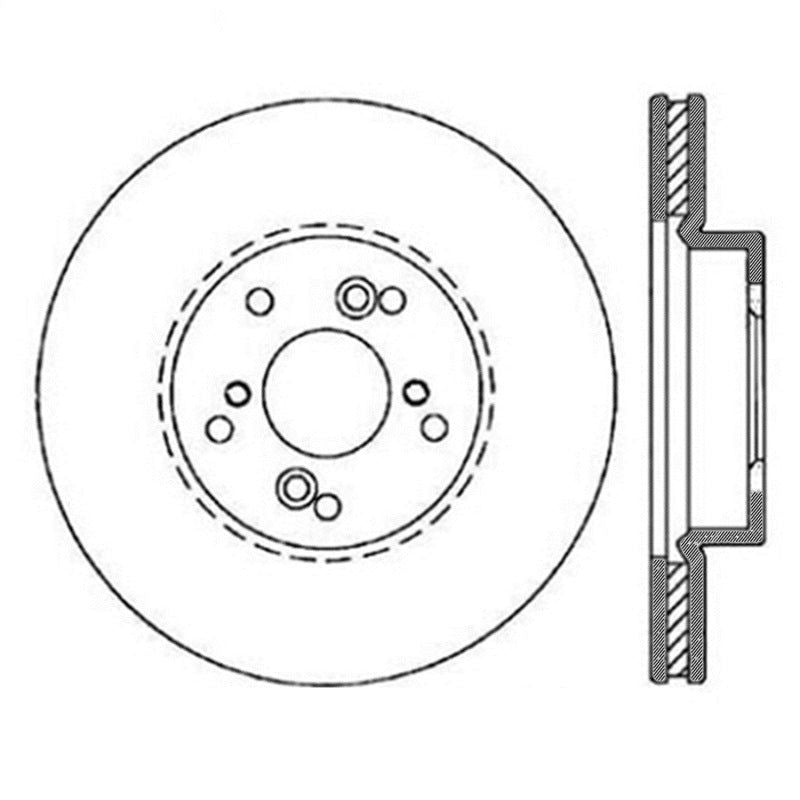 StopTech Power Slot Slotted 99-08 Acura TL (STD Caliper) / 01-03 CL / 04-09 TSX Front Right Rotor-Brake Rotors - Slotted-Stoptech-STO126.40046SR-SMINKpower Performance Parts