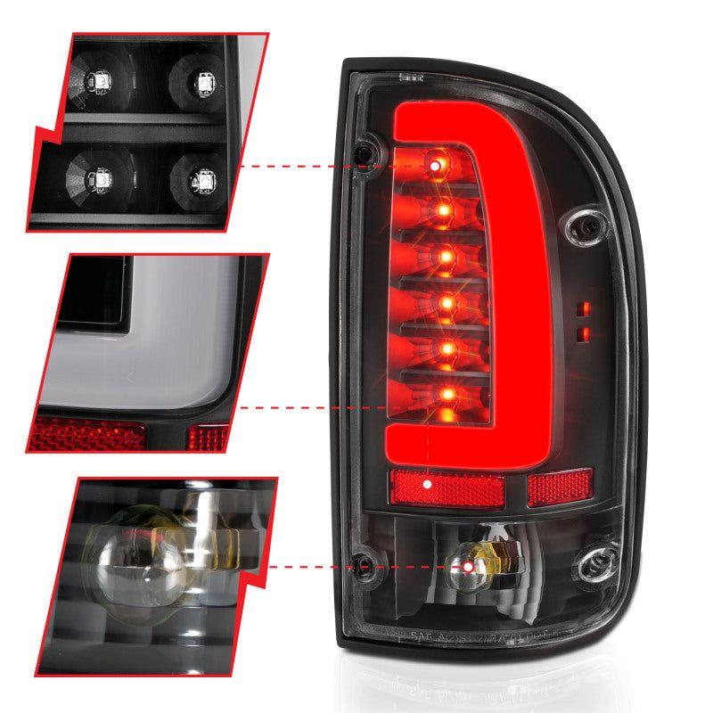 ANZO 95-00 Toyota Tacoma LED Taillights Black Housing Clear Lens (Pair)-Tail Lights-ANZO-ANZ311353-SMINKpower Performance Parts