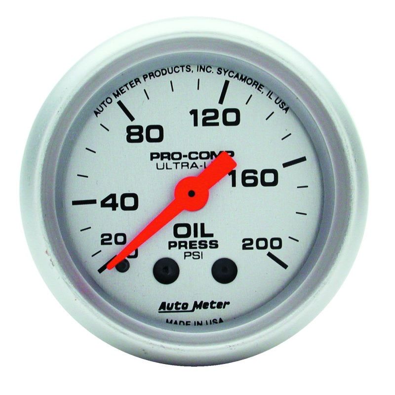 Autometer Ultra-Lite 52mm 0-200 PSI Mechanical Oil Pressure Gauge-Gauges-AutoMeter-ATM4322-SMINKpower Performance Parts