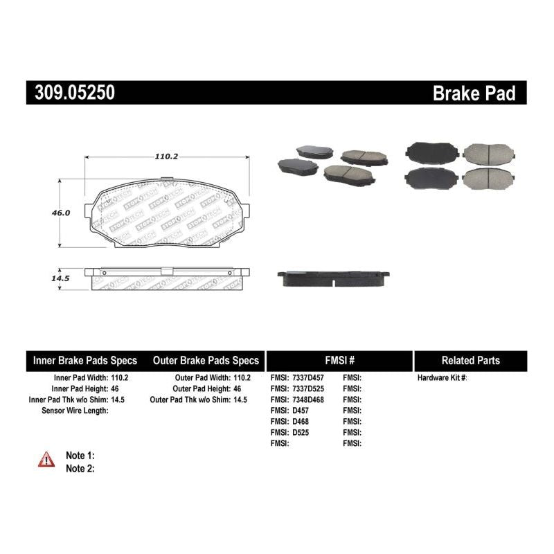 StopTech Performance 90-93 Mazda Miata Front Brake Pads D525-Brake Pads - Performance-Stoptech-STO309.05250-SMINKpower Performance Parts