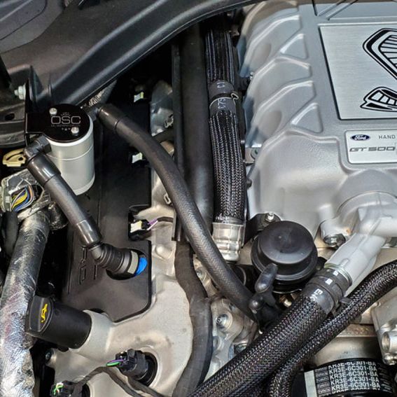 J&L 2020-2022 Ford Mustang GT500 Passenger Side Oil Separator 3.0 - Clear Anodized-Oil Separators-J&L-JLT3054P-C-SMINKpower Performance Parts