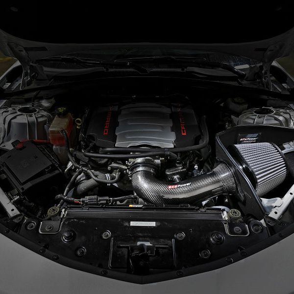 aFe Track Series Carbon Fiber Pro Dry S AIS - 16-19 Chevrolet Camaro SS V8-6.2L - SMINKpower Performance Parts AFE57-10005D aFe