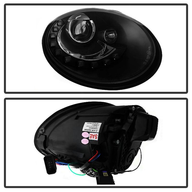 Spyder Volkswagen Beetle 06-10 Projector Headlights DRL LED Black PRO-YD-VB06-DRL-BK - spyder-volkswagen-beetle-06-10-projector-headlights-drl-led-black-pro-yd-vb06-drl-bk