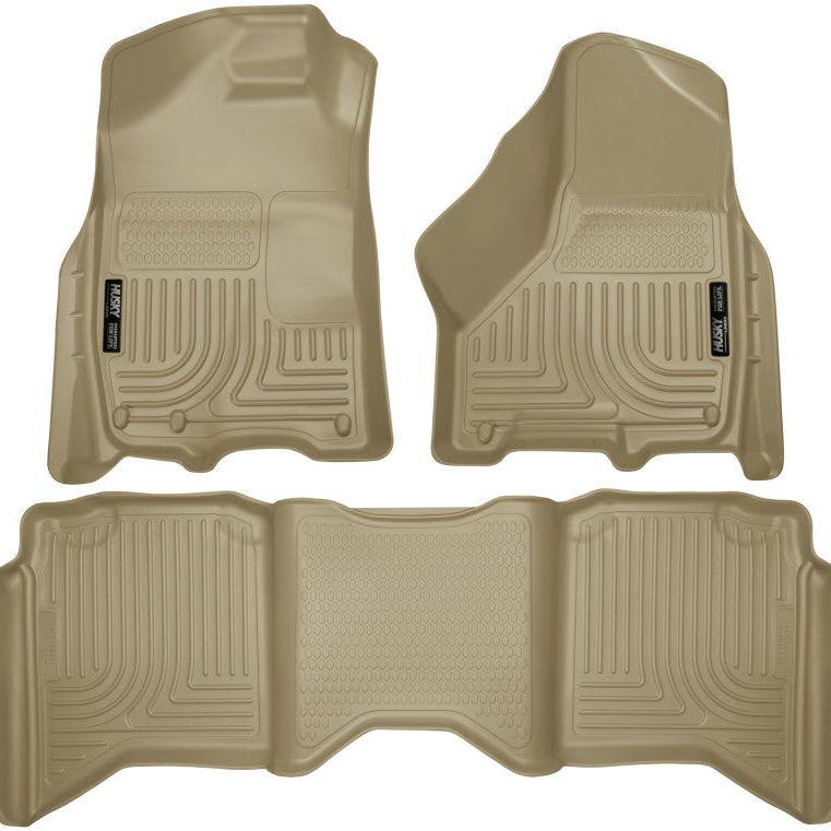 Husky Liners 2012 Dodge Ram 1500/2500/3500 Crew Cab WeatherBeater Combo Tan Floor Liners-Floor Mats - Rubber-Husky Liners-HSL99003-SMINKpower Performance Parts