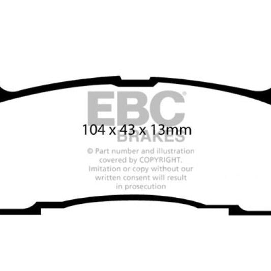 EBC 97-02 Ford Escort 2.0 Yellowstuff Rear Brake Pads-Brake Pads - Performance-EBC-EBCDP41003R-SMINKpower Performance Parts