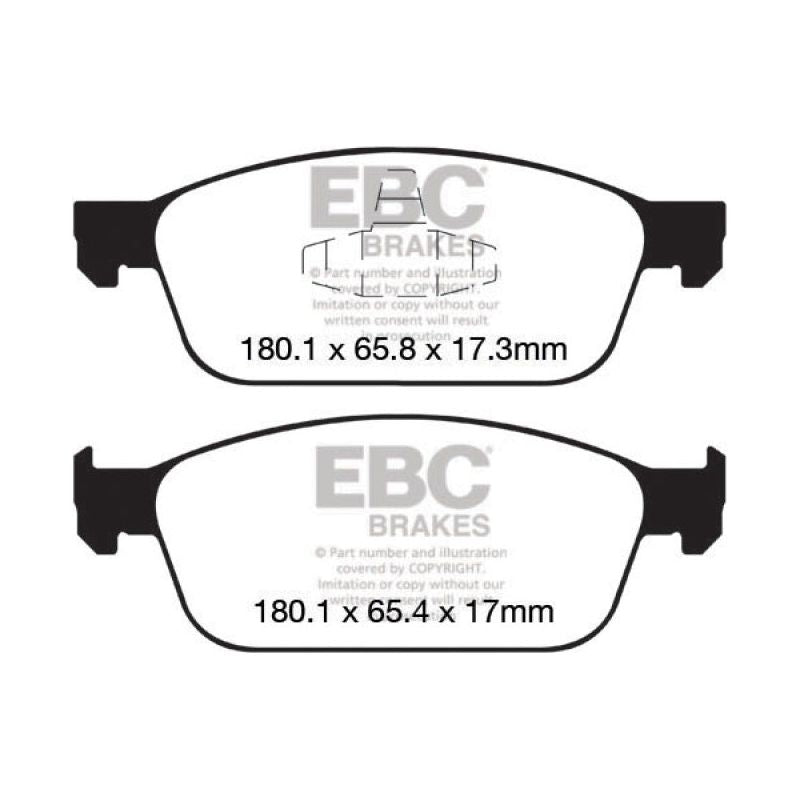 EBC 12+ Ford Focus 2.0 Turbo ST Greenstuff Front Brake Pads-Brake Pads - Performance-EBC-EBCDP22145-SMINKpower Performance Parts