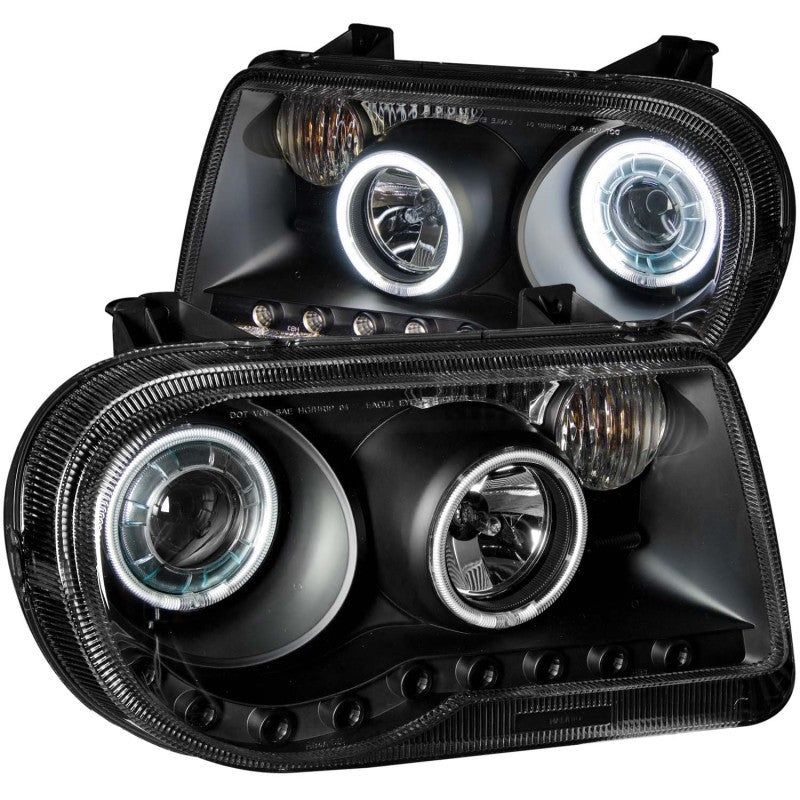 ANZO 2005-2010 Chrysler 300C Projector Headlights w/ Halo Black (CCFL) G2-Headlights-ANZO-ANZ121251-SMINKpower Performance Parts