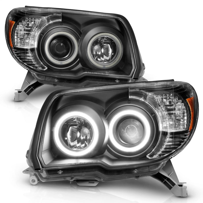 ANZO 2006-2009 Toyota 4Runner Projector Headlights w/ Halo Black-Headlights-ANZO-ANZ111320-SMINKpower Performance Parts