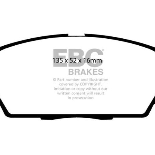 EBC 07-11 Acura CSX (Canada) 2.0 Type S Yellowstuff Front Brake Pads-Brake Pads - Performance-EBC-EBCDP41254R-SMINKpower Performance Parts