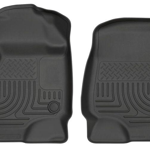 Husky Liners 2017 Ford Super Duty (Crew Cab / Super Cab) WeatherBeater Black Front Floor Liners-Floor Mats - Rubber-Husky Liners-HSL13301-SMINKpower Performance Parts