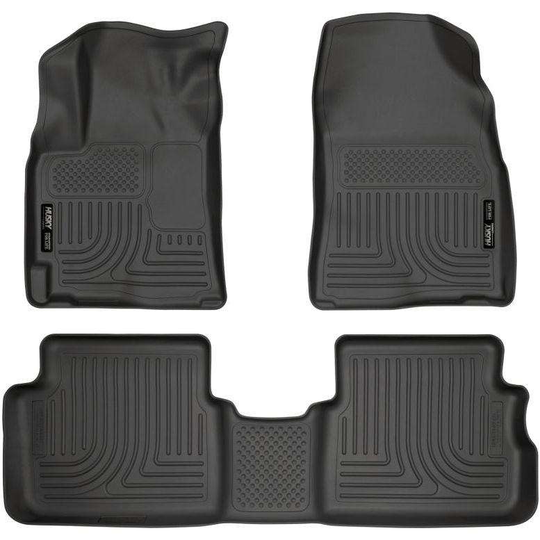 Husky Liners 09-12 Toyota Corolla/Matrix/Pontiac Vibe (FWD) WeatherBeater Combo Black Floor Liners-Floor Mats - Rubber-Husky Liners-HSL98531-SMINKpower Performance Parts