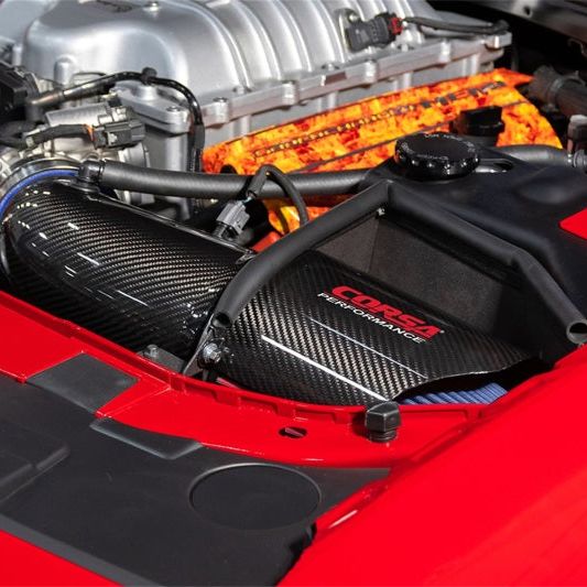 Corsa 19-21 Dodge Challenger SRT/Hellcat/Redeye/Demon Carbon Fiber Air Intake w/ DryTech 3D No Oil - SMINKpower Performance Parts COR44004D CORSA Performance