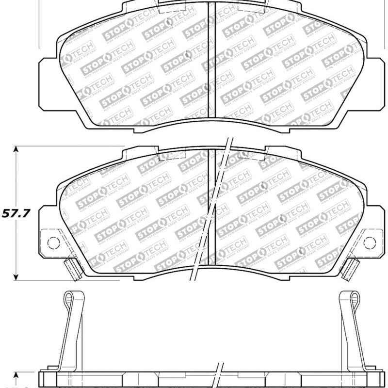 StopTech Street Touring 97-99 Acura CL/ 97-01 Integra Type R/91-95 Legend Front Pads-Brake Pads - OE-Stoptech-STO308.05030-SMINKpower Performance Parts