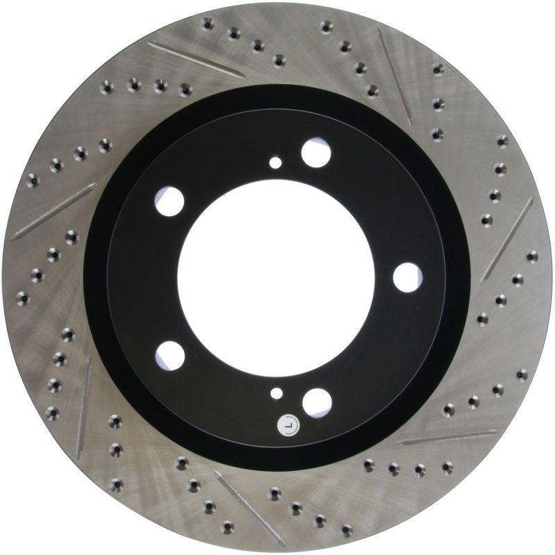 StopTech 07-09 Toyota Tundra / 08-09 Toyota Sequoia Front Left Slotted & Drilled Rotor-Brake Rotors - Slot & Drilled-Stoptech-STO127.44156L-SMINKpower Performance Parts