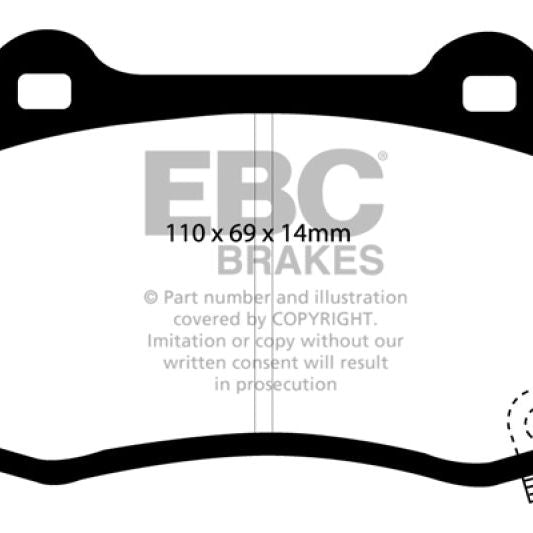 EBC 15+ Cadillac CTS 3.6 Twin Turbo Yellowstuff Rear Brake Pads-Brake Pads - Performance-EBC-EBCDP41788R-SMINKpower Performance Parts