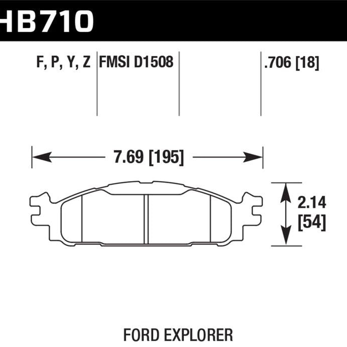 Hawk 11-16 Ford Explorer / 12-16 Ford Flex LTS Street Front Brake Pads - SMINKpower Performance Parts HAWKHB710Y.706 Hawk Performance