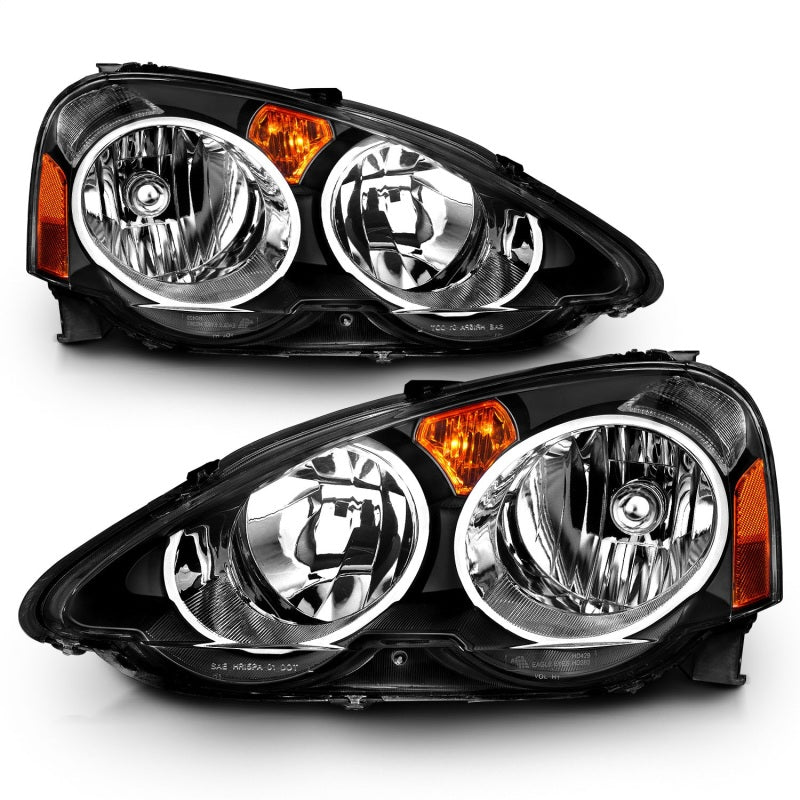 ANZO 2002-2004 Acura Rsx Crystal Headlights Black-Headlights-ANZO-ANZ121209-SMINKpower Performance Parts