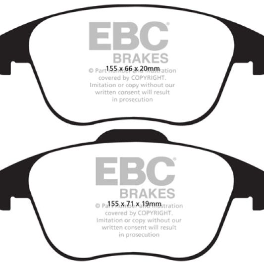 EBC 15-19 Audi Q3 2.0 Turbo Greenstuff Front Brake Pads-Brake Pads - Performance-EBC-EBCDP21997-SMINKpower Performance Parts