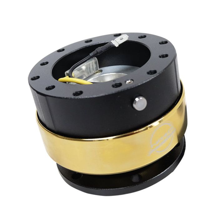 NRG Quick Release Gen 2.0 - Black Body / Chrome Gold Ring-Quick Release Adapters-NRG-NRGSRK-200BK-CG-SMINKpower Performance Parts