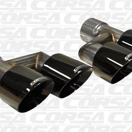 Corsa 15-16 Ford Mustang GT 5.0 Black Quad Tips Kit-Tips-CORSA Performance-COR14333BLK-SMINKpower Performance Parts