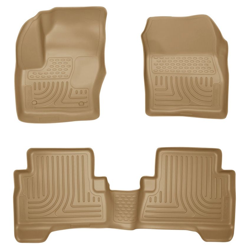 Husky Liners 2013 Ford Escape WeatherBeater Combo Tan Floor Liners-Floor Mats - Rubber-Husky Liners-HSL99743-SMINKpower Performance Parts