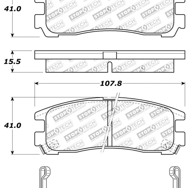 StopTech Performance 4/89-99 Mitsubishi Eclipse GST Rear Brake Pads-Brake Pads - Performance-Stoptech-STO309.03830-SMINKpower Performance Parts