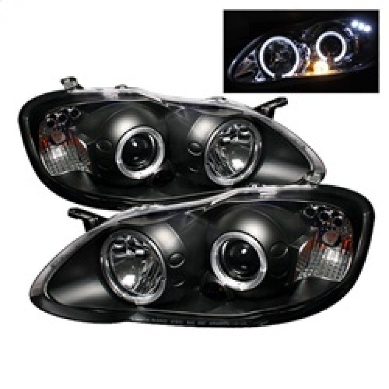 Spyder Toyota Corolla 03-08 Projector Headlights LED Halo- LED Blk - Low H1 PRO-YD-TC03-HL-BK-Headlights-SPYDER-SPY5011787-SMINKpower Performance Parts