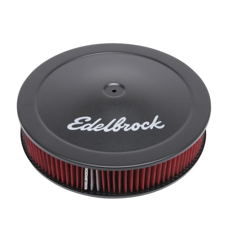 Edelbrock Air Cleaner Pro-Flo Series Round 14 In Diameter Cloth Element 3/8Indropped Base Black - SMINKpower Performance Parts EDE1225 Edelbrock